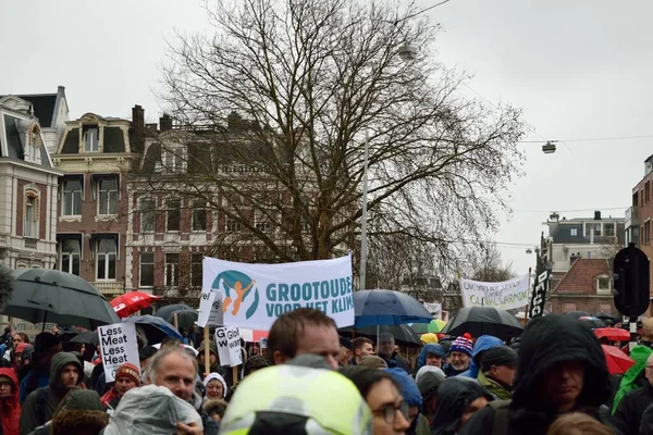 Holanda Amsterdam Manifestaciones Marchan Por Políticas Cambio Climático Más Fuertes —  Fotos de Stock