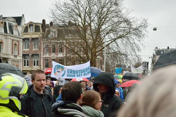 Holanda Amsterdam Manifestaciones Marchan Por Políticas Cambio Climático Más Fuertes —  Fotos de Stock