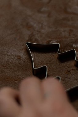 Noel için el yapımı çikolata ve bisküvi fırında pişir..