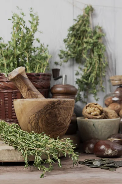 Ingredienti Naturali Una Calda Tazza Con Arancia Anice Tee Alle — Foto Stock