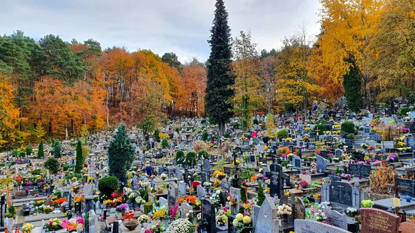 Gdynia Polonia Octubre 2021 Día Todos Los Santos Cementerio Gente Imágenes De Stock Sin Royalties Gratis