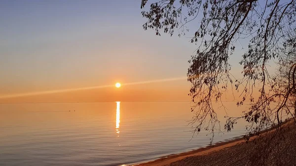 Unglaublicher Sonnenaufgang Der Polnischen Küste — Stockfoto