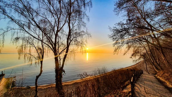 Unglaublicher Sonnenaufgang Der Polnischen Küste — Stockfoto