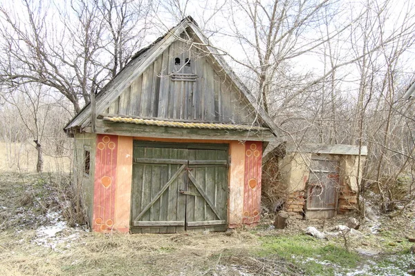 Old Car Garage Cellar Abandoned Village — Stock Photo, Image