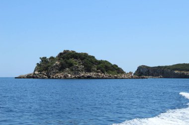 Desert island in the middle of the sea