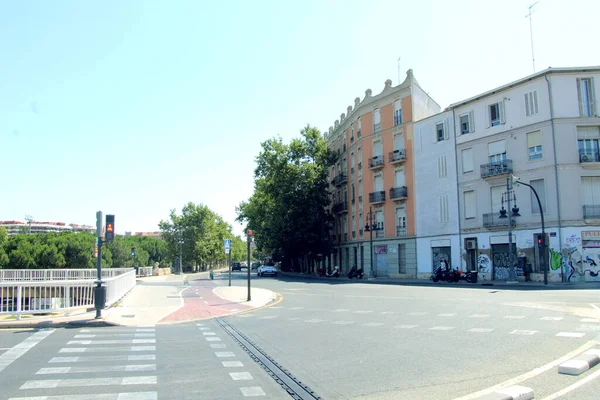 Spanya Nın Valencia Şehrindeki Bir Caddenin Manzarası — Stok fotoğraf