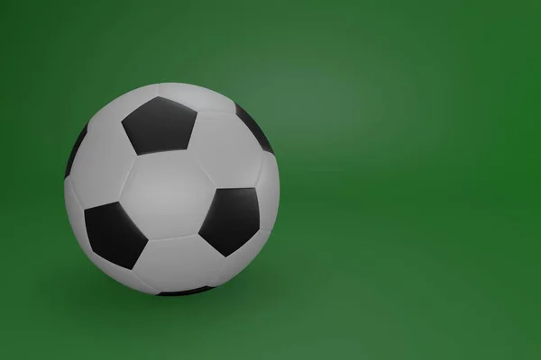 Yeşil arkaplanda izole edilmiş futbol topu