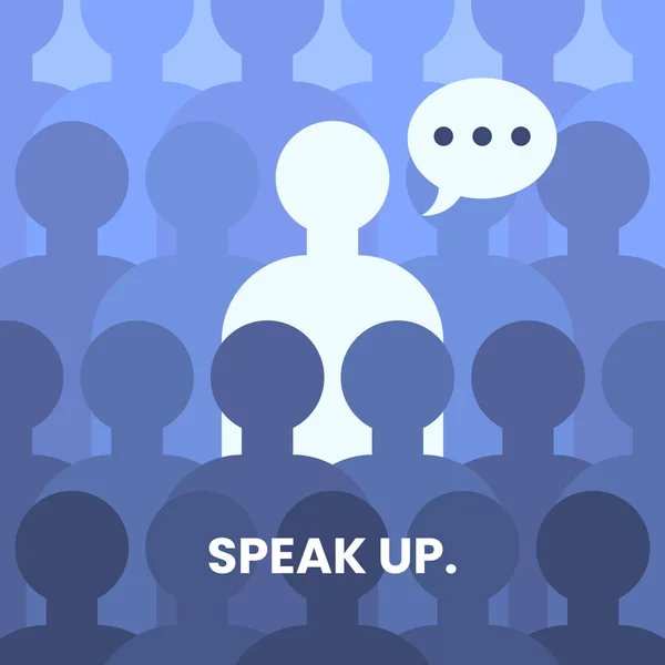 Speak Silence Community Illustration — ストックベクタ