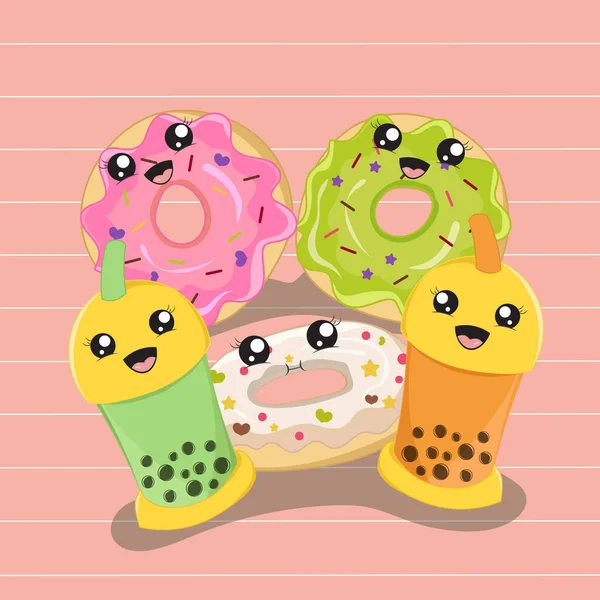 Tatlı abur cubur fırını çizgi film çizimi