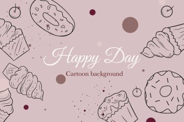 Tatlı karalama fırın yemek karikatür arka plan kartı