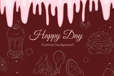 Tatlı karalama fırın yemek karikatür arka plan kartı