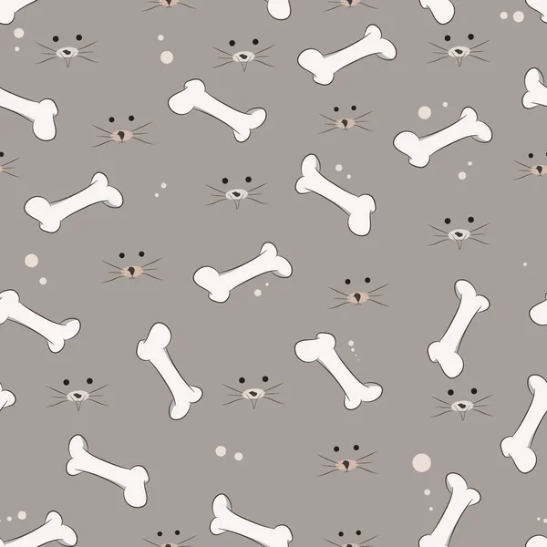 Seamless Pattern Cute Cat Cartoon Background — Stock Vector