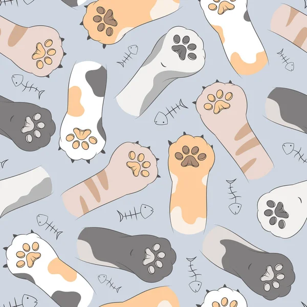 seamless pattern with cute cat cartoon background