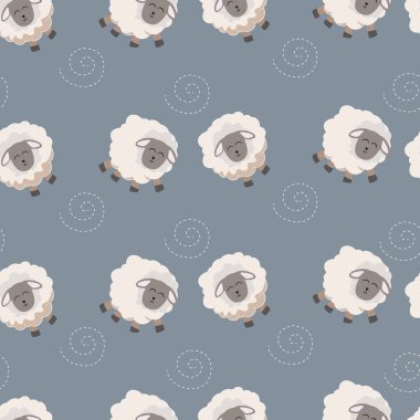cute lamb seamless pattern background
