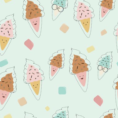 seamless pattern with summer ice cream background