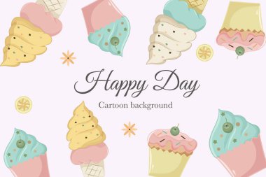 cute ice cream summer background