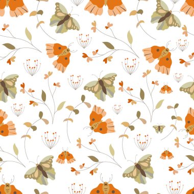 seamless pattern with cute butterfly background