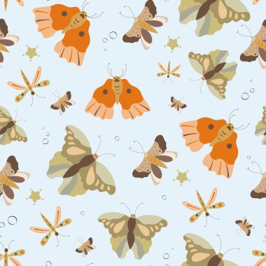 seamless pattern with cute butterfly background