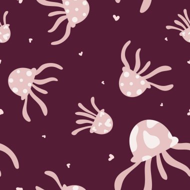 Şirin deniz hayvanlarıyla kusursuz desen