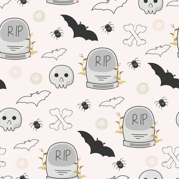 Nahtlose Muster Niedlich Halloween Hintergrund — Stockvektor