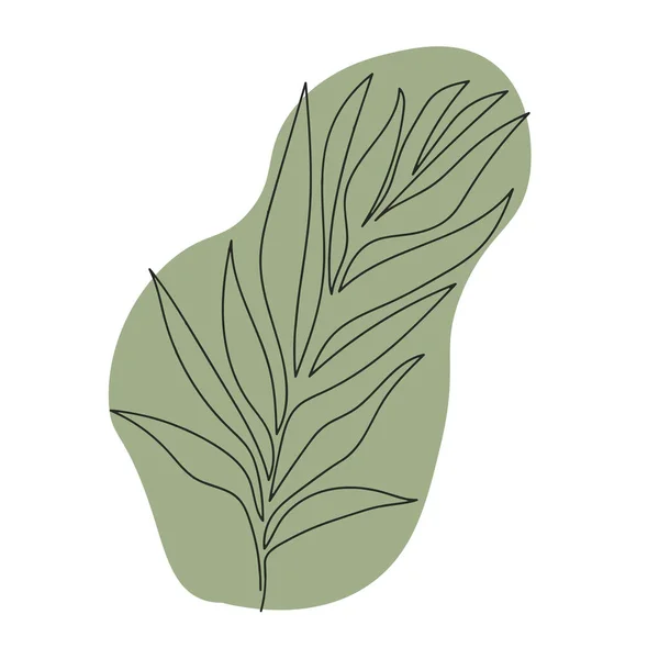 Tropical Leaf Minimalist Illustration One Line — Stockvektor