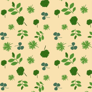 Çayırlık otlarla kusursuz desen. Vektör illüstrasyonu.