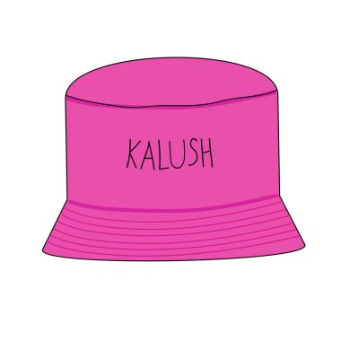 Vector illustration of a stylized pink Panama hat. Hit 2022 pink panama