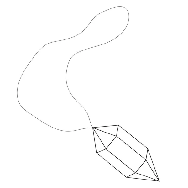 Illustration Minimalistic Doodle Crystal Chain — Wektor stockowy