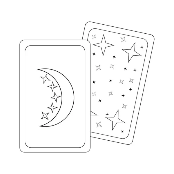 Vector Doodle Illustration Von Fiktiven Tarotkarten — Stockvektor
