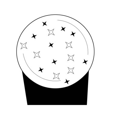 Cadı sihirli top ile vektör karalama çizimi