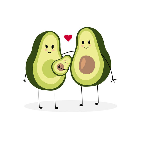 семейство векторных иллюстраций авокадо