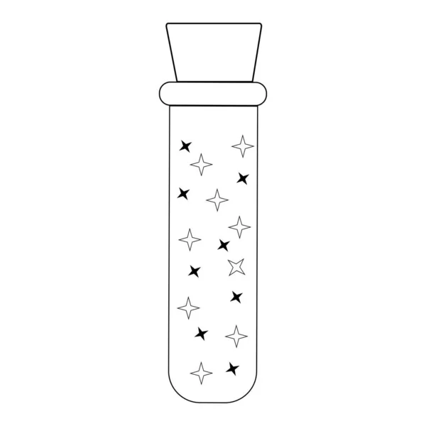 İçinde yıldızlar olan iksir şişesinin vektör çizimi