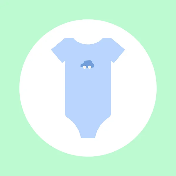 Illustrazione Vettoriale Una Tuta Bambini Ragazzo Blu Con Una Macchina — Vettoriale Stock