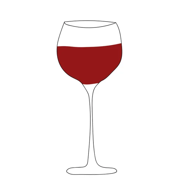 Glass Red Wine Vector Doodle Illustration Design Red Wine Red — Stock Vector