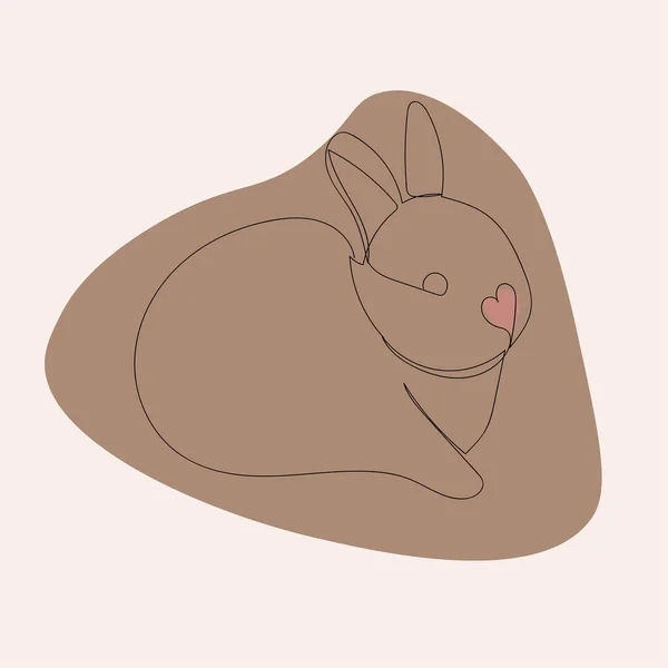Minimalistic Rabbit Vector Illustration Rabbit Scandinavian Style Year Rabbit 2023 — ストックベクタ