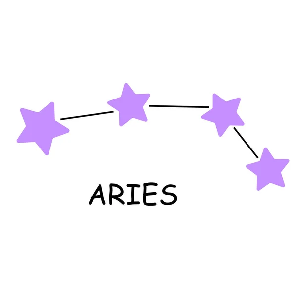 Constellation Zodiac Sign Aries Constellation Isolated White Background Minimalist Illustration — Stock Vector