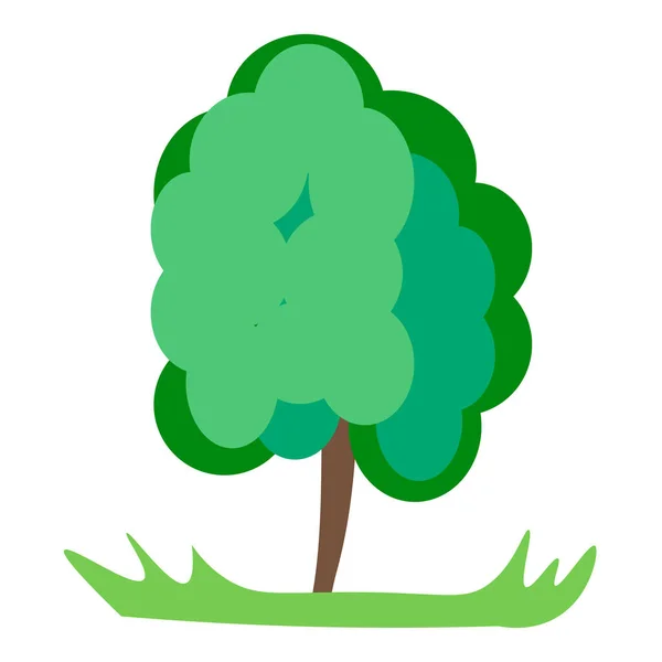 Ilustração Vetorial Árvore Abstrata Eps Árvore Verde Prado Ilustração Plana — Vetor de Stock