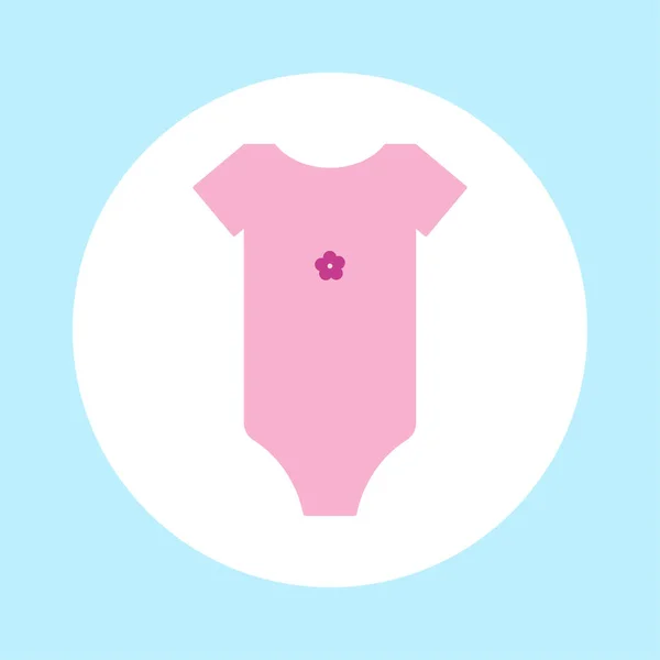 Vektor Illustration Barns Kroppsdräkt För Flicka Rosa Med Rosa Blomma — Stock vektor