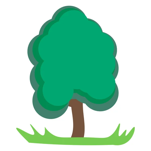 Ilustração Vetorial Árvore Abstrata Eps Árvore Verde Prado Ilustração Plana — Vetor de Stock