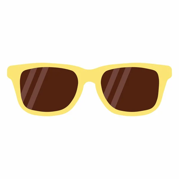 Okulary Przeciwsłoneczne Żółtymi Ramkami Brązowymi Obiektywami Żółte Okulary Ilustracja Wektora — Wektor stockowy