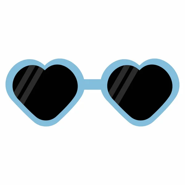 Gafas Sol Azules Forma Corazón Con Lentes Negras Ilustración Vectorial — Vector de stock