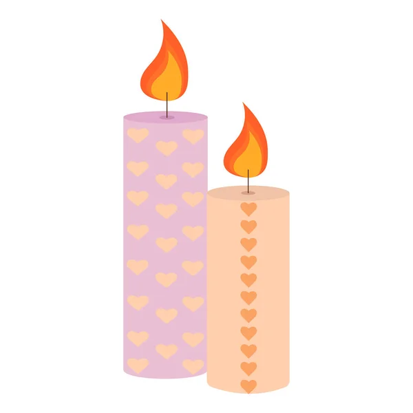 Burning Cute Wax Paraffin Scented Candles Candles Decor Home Comfort — Stock Vector