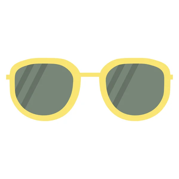 带黄色镜框和绿色镜片的太阳镜 黄色的眼镜平面风格的矢量图解10 — 图库矢量图片