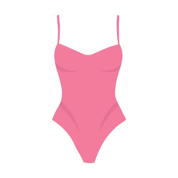 Illustration Eines Rosa Einteiler Badeanzugs Sommerkleidung Rosa — Stockvektor