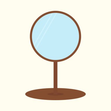 Düz bir bacaktaki kozmetik yuvarlak ayna. Güzel cilt bakımı. Makyaj aynası.