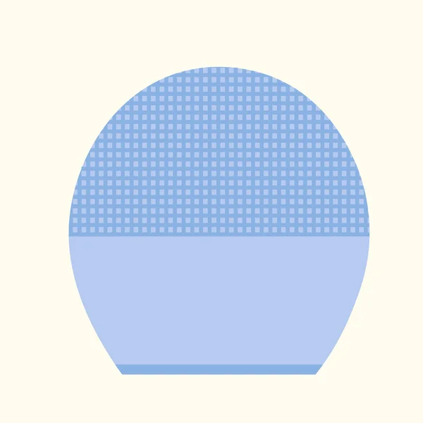 Yüz yıkama fırçası, temiz cilt, yüz bakımı. Kadın yüz fırçası ve masaj aletinin vektör çizimi