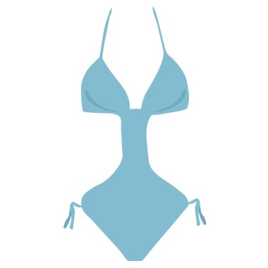 Mavi tek parça mayo, mavi yazlık elbiseler.