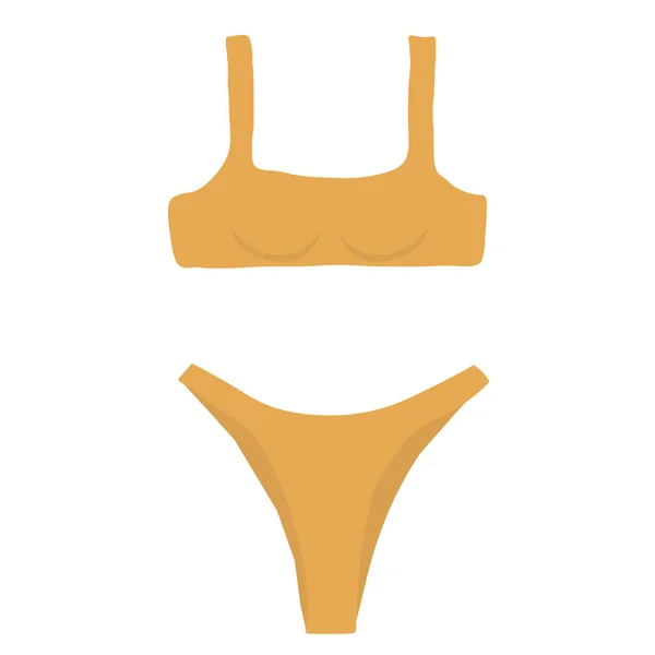 Illustrazione Costume Bagno Bikini Arancione Vestiti Estivi Colore Arancione — Vettoriale Stock