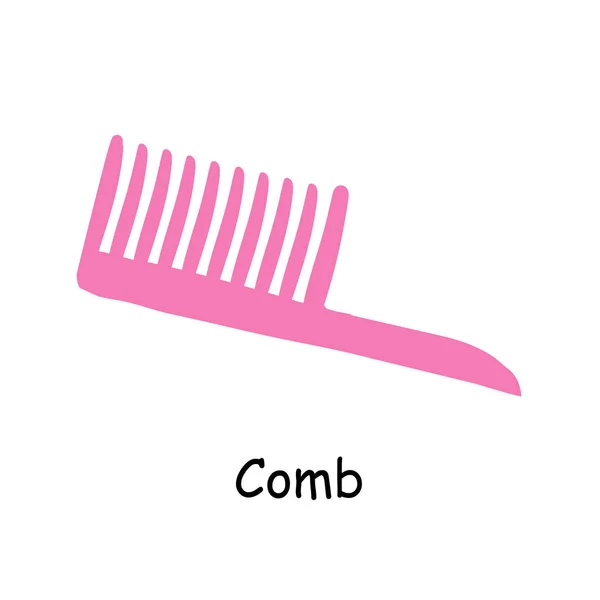 Bathroom Elements Illustration Pink Hairbrush Bathroom Vector Illustration — 스톡 벡터