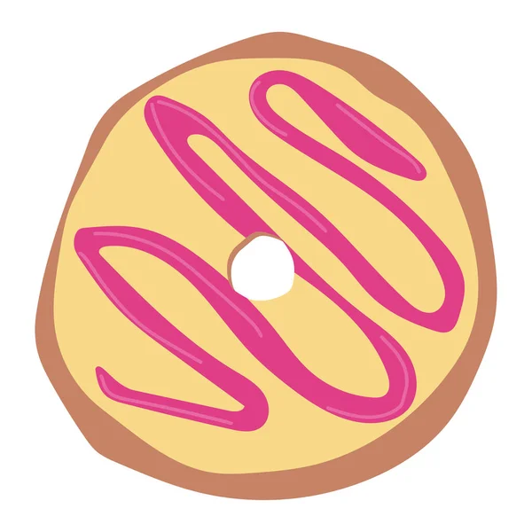 Sarı kremalı donut ikonu, vektör illüstrasyonu